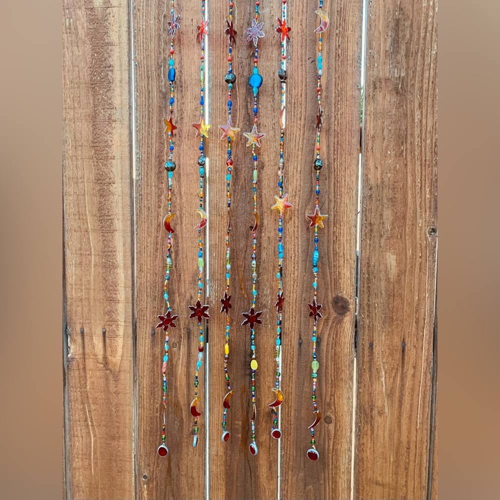 Celestial Strand Chakra Rainbow Sun Moon & Star Strand Sun Catcher Window Decor - Picture 10 of 13